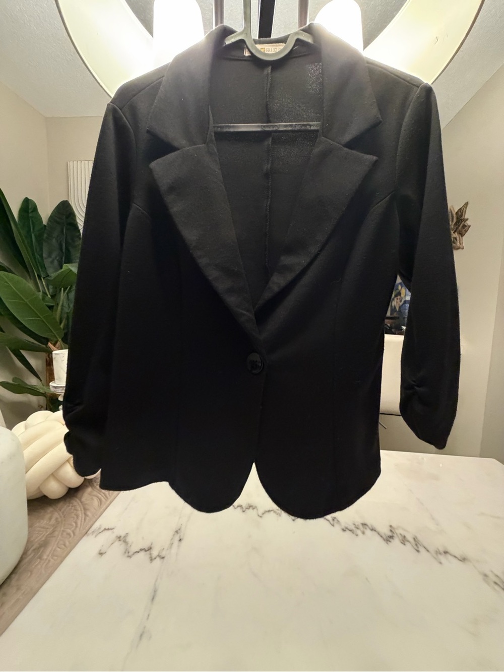Women's Black Single-Button Blazer Jacket small